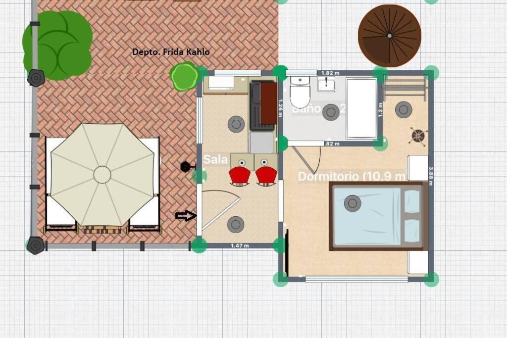 Apartamento Departamento Frida Kahlo - Dpto De 1 - Bella Terraza Comun - Zona Tranquila En Cdmx *