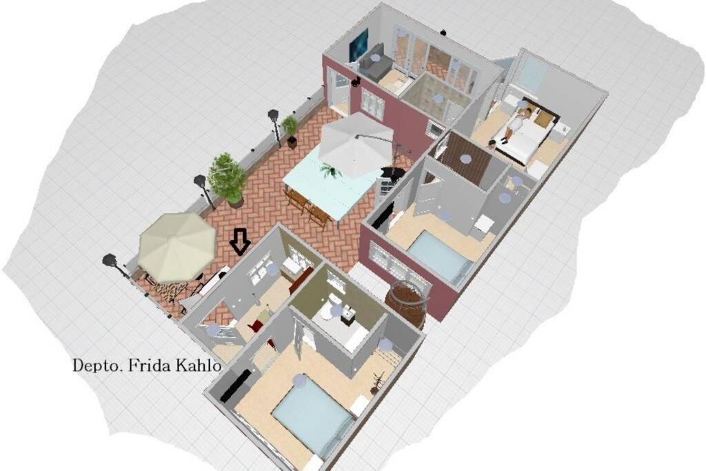 Departamento Frida Kahlo - Dpto De 1 - Bella Terraza Comun - Zona Tranquila En Cdmx * Cidade do México