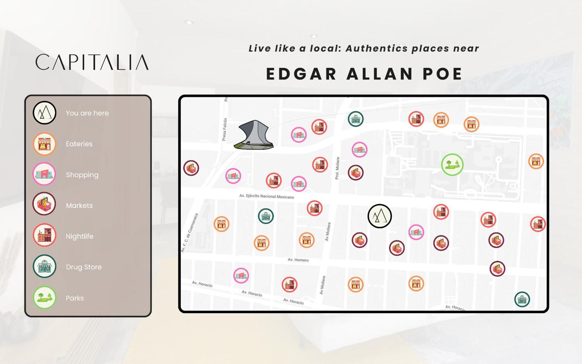 Apartment Capitalia - Luxury - Edgar Allan Poe Mexico City