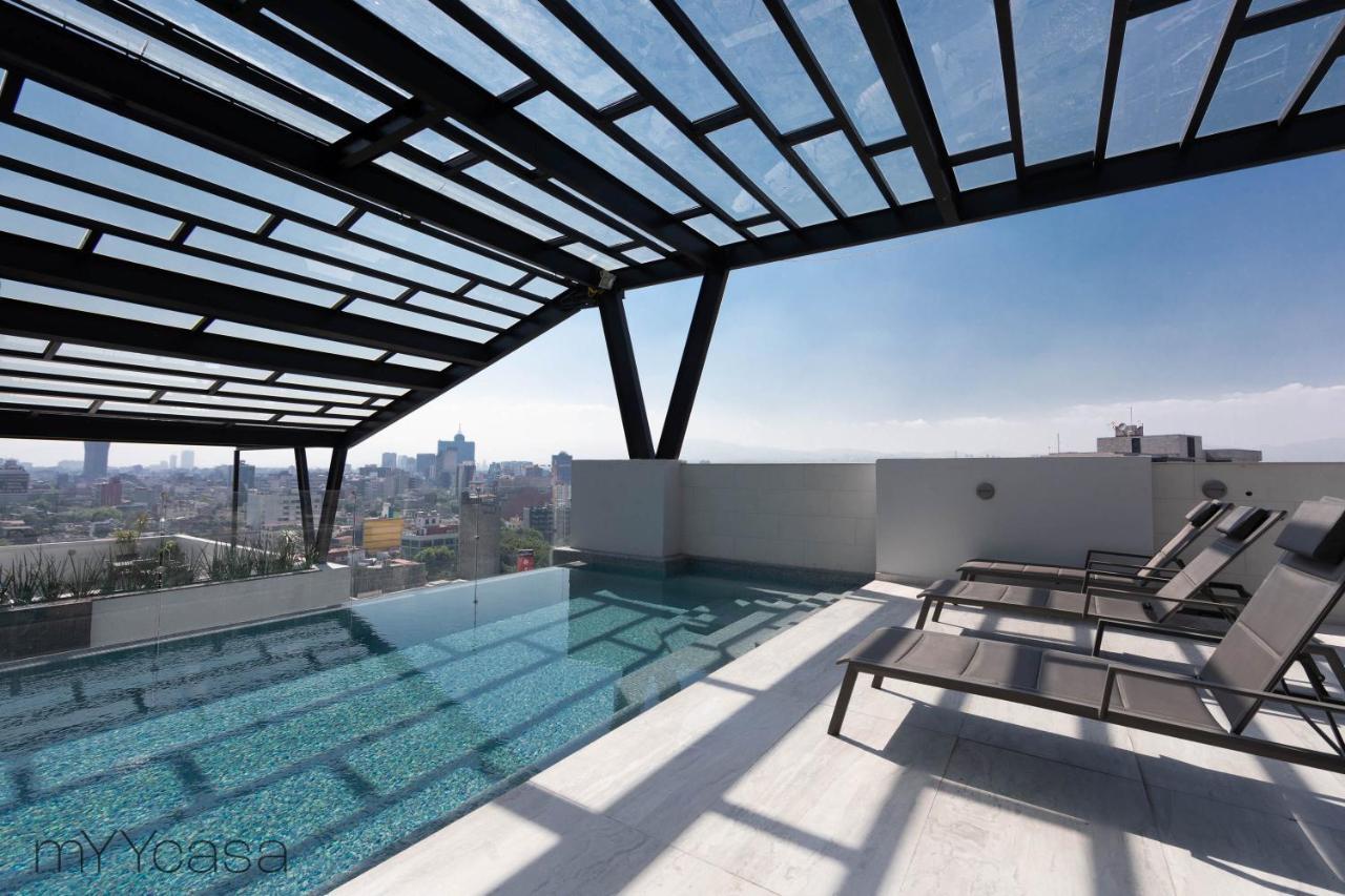 Apartment Private Balcony Infinity Pool & Rooftop In La Roma - Queretaro *
