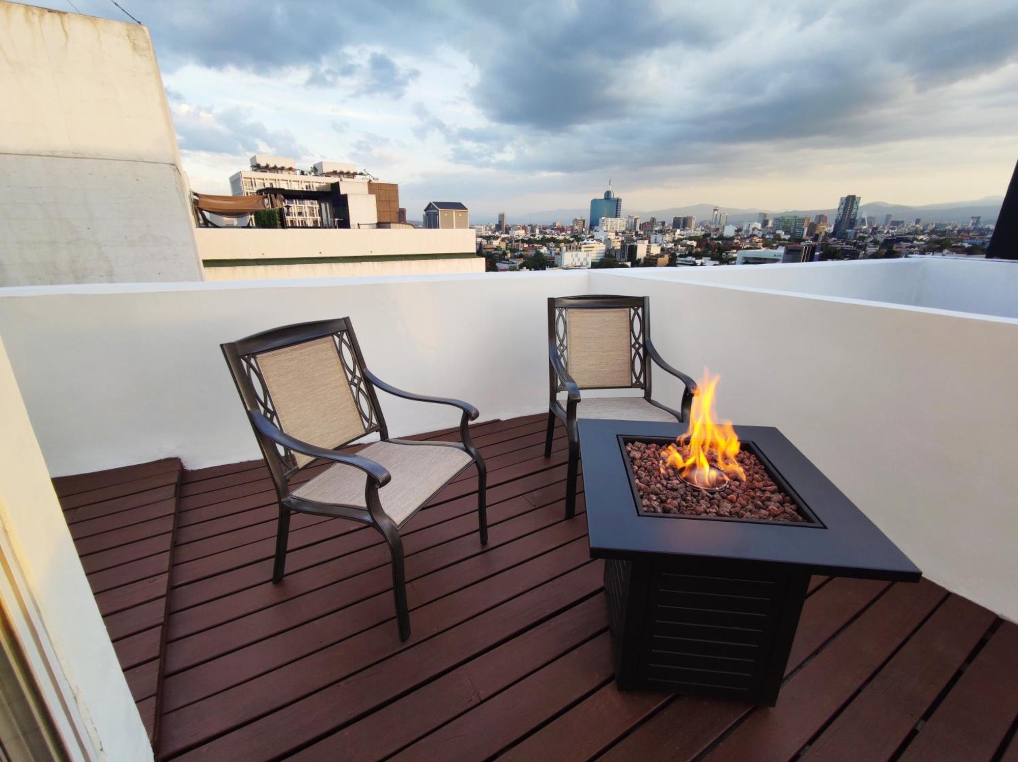 View Penthouse Private Rooftop, Wi-fi 500mbps, Air Conditioning, Grill, Pool And Gym Mexico City