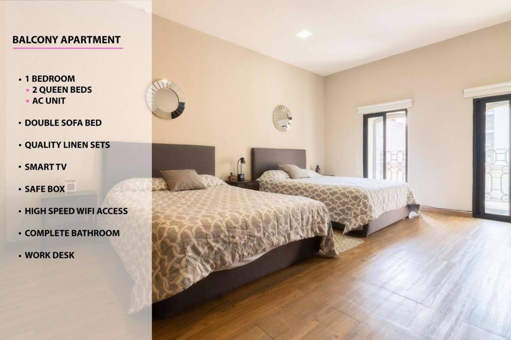 Apartamento 305 Dwntn With Ac And Balconies Fits 6 Rooftop *