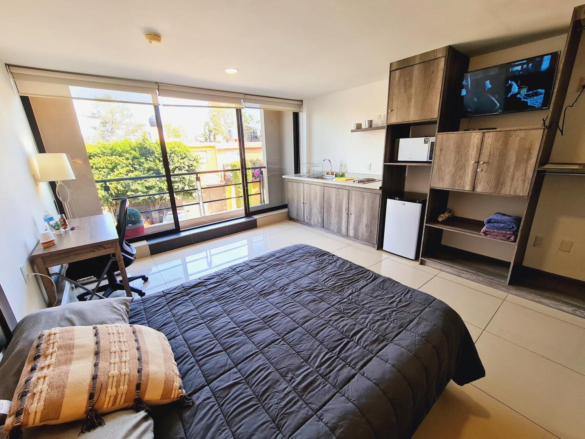 S01 Premium Frente Al Tec Cem Con Cocineta Wifi Balcon Parking Terraza Apartamento *