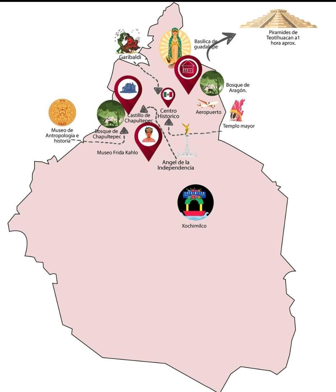A 5 Minutos Del Aeropuerto Y A 20 Minutos Del Centro Historico Apartamento México DF