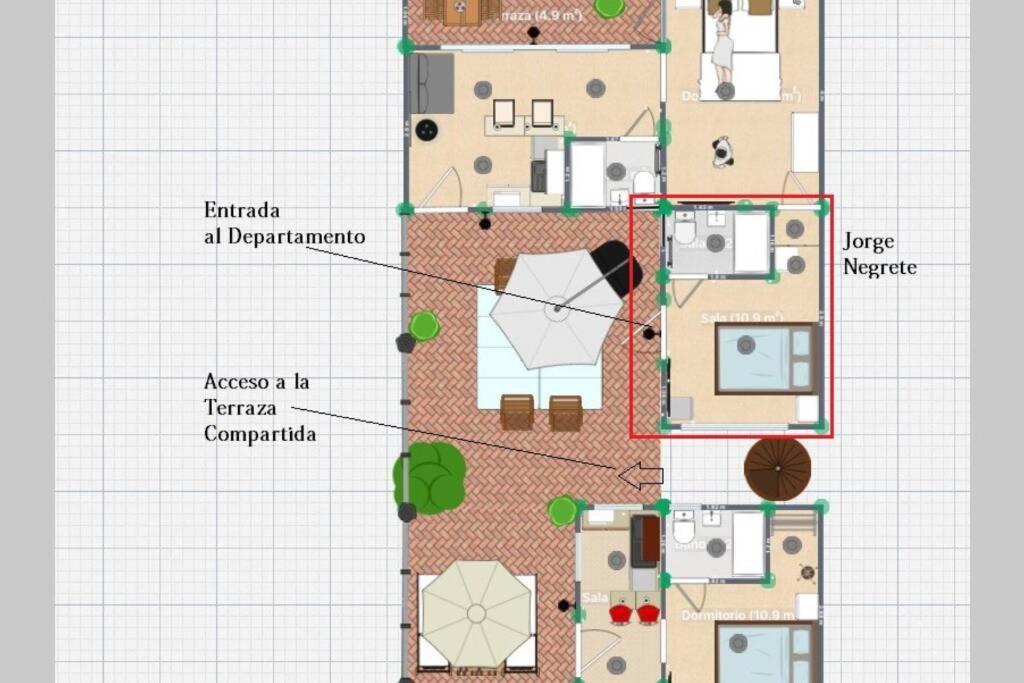 Apartamento Jorge Negrete. Habitación Con Baño Privado En Ciudad De México México DF
