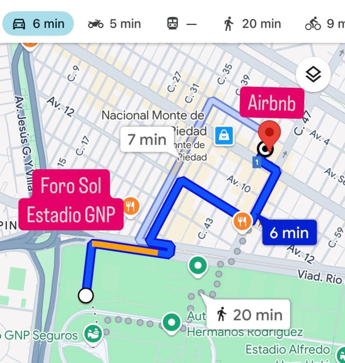 Cerca Foro Sol Gnp Y Aeropuerto Apartamento Cidade do México